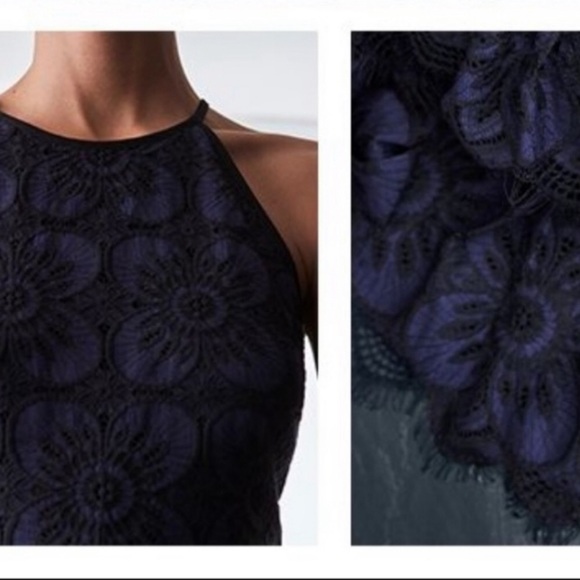 Banana Republic black and navy lace tiered midi cocktail dress, 0 - Picture 4 of 9